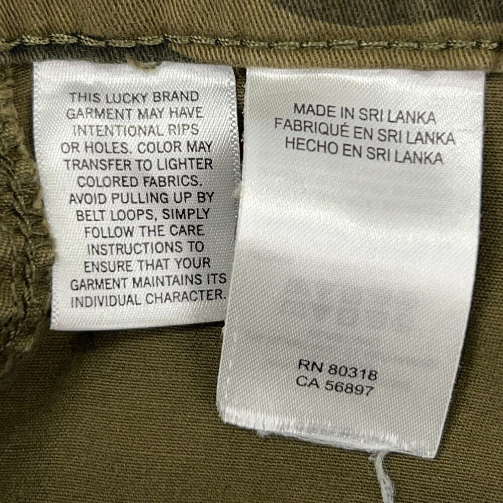 Lucky Brand Camo Shorts 28 Green Camouflage Cotton Elastane Stretch Mid Rise - Picture 4 of 6